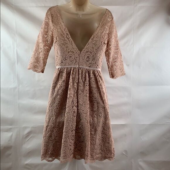Jenny Yoo Blush lace 3/4 sleeve sample dress - Picture 6 of 8